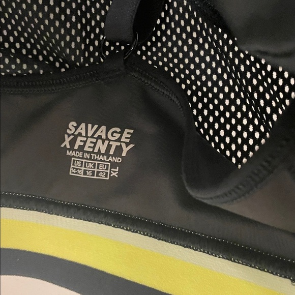 Savage X Fenty Black and Yellow Mesh Sports Bra XL - Picture 2 of 3